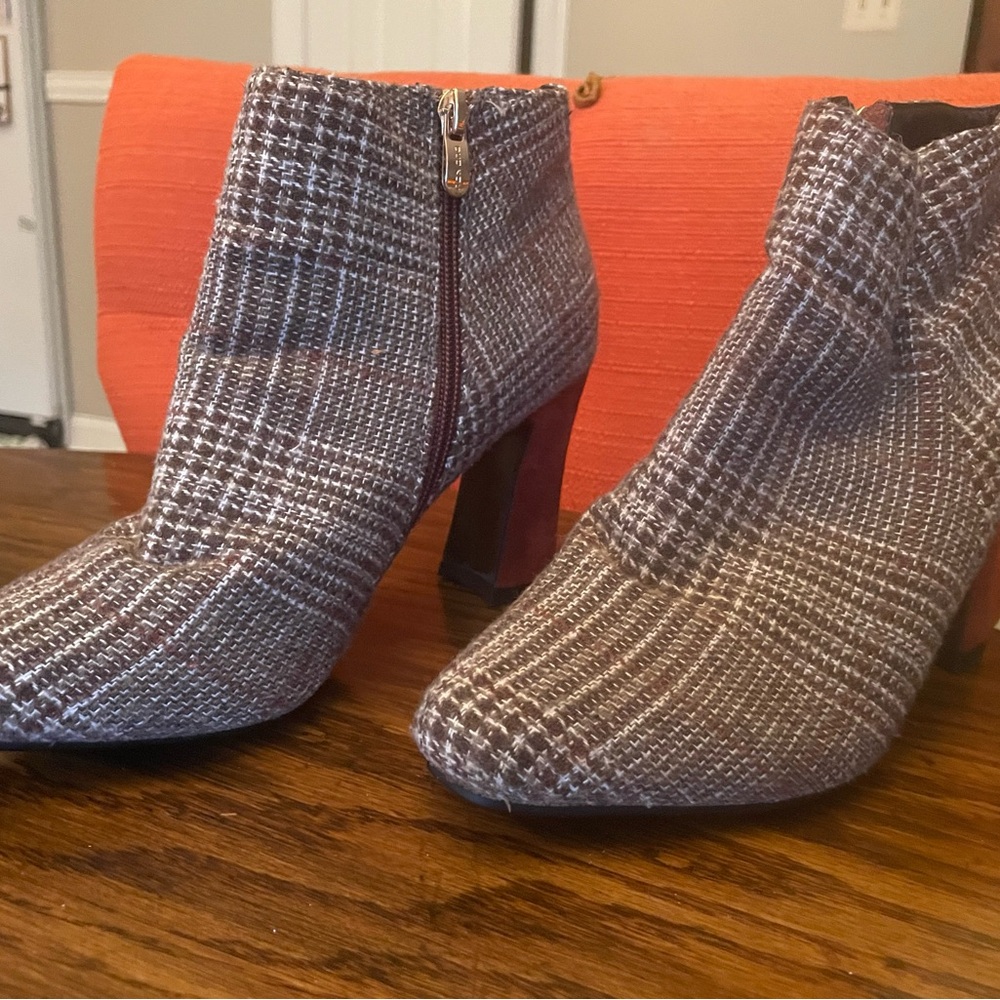 Tweed brown and white Duo Kip boots